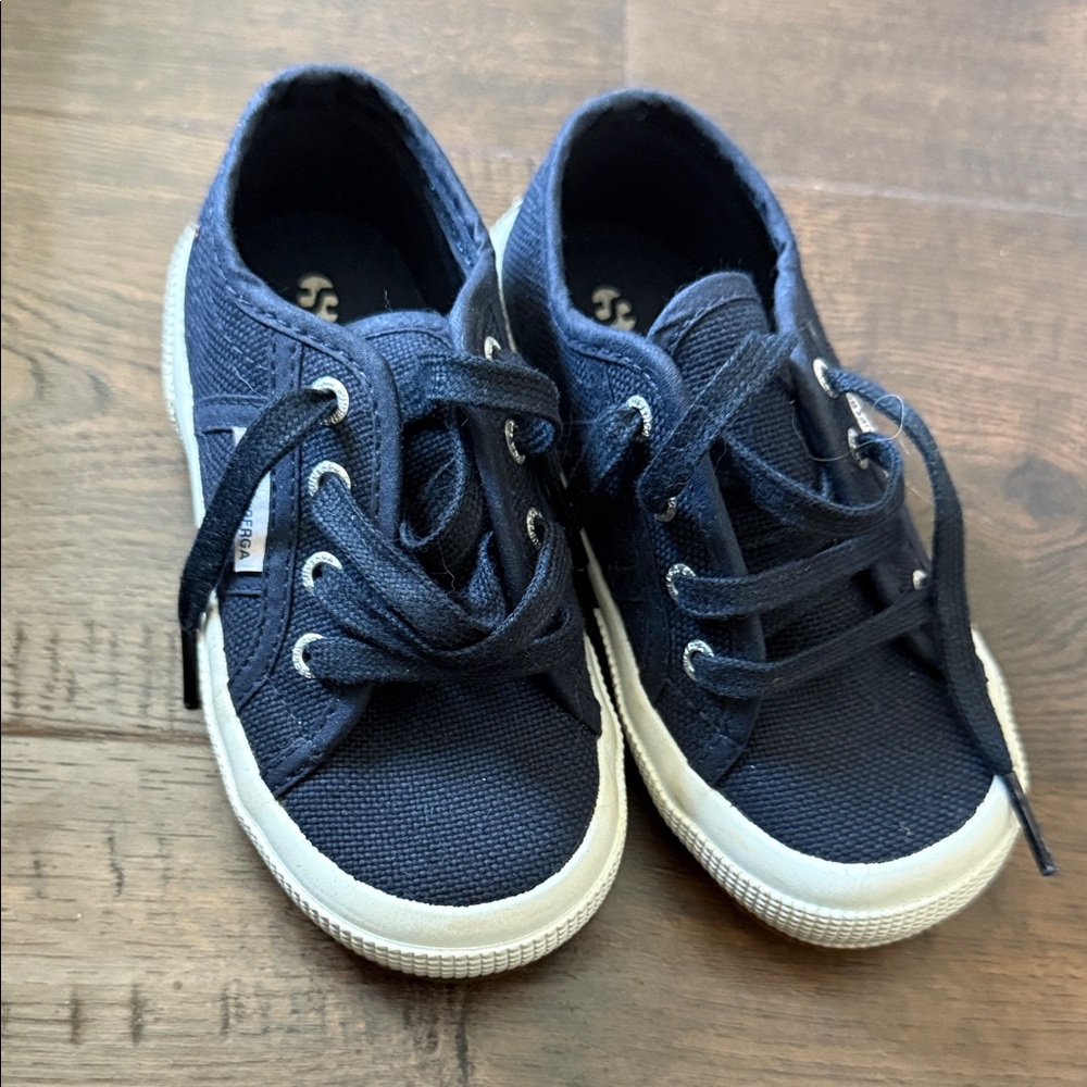 Superga Kids Dark Blue Canvas Sneakers